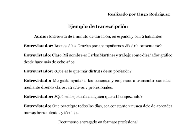 transcribir un audio y video en español